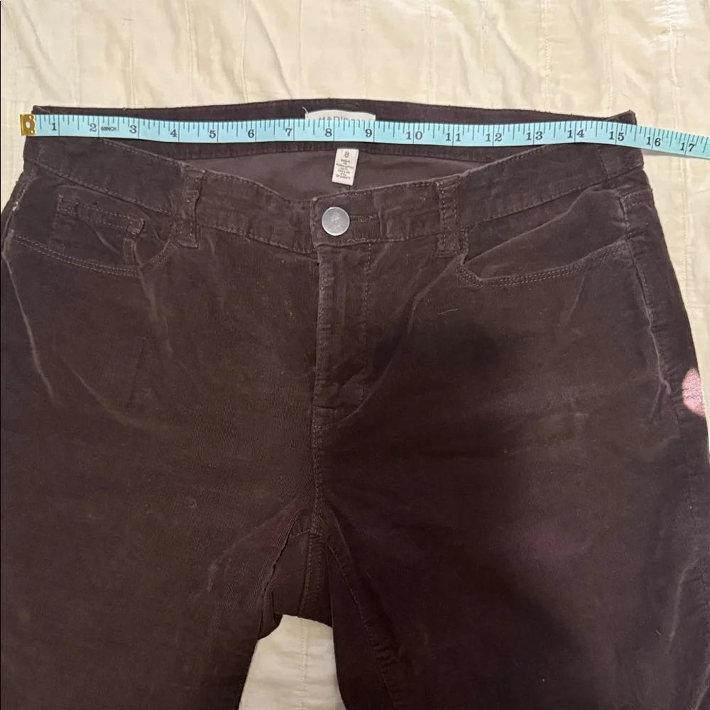 🤎 Madison Women’s Brown Corduroy Pants Size 8 Stretch Mid Rise Classic Fit - Picture 6 of 6